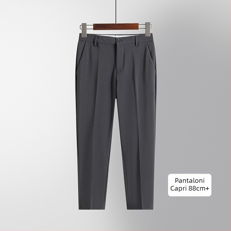 Pantaloni pentru bărbați, stil coreean, croială dreaptă, pentru primăvară-toamnă, casual, lungime 9/10, pentru tineri