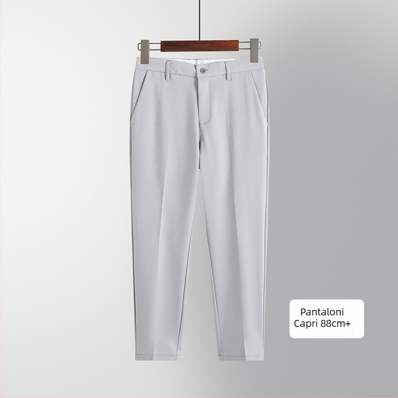 Pantaloni pentru bărbați, stil coreean, croială dreaptă, pentru primăvară-toamnă, casual, lungime 9/10, pentru tineri