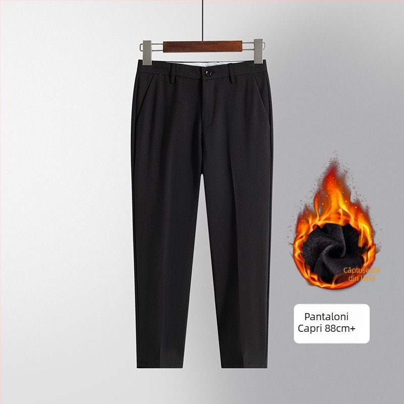 Pantaloni pentru bărbați, stil coreean, croială dreaptă, pentru primăvară-toamnă, casual, lungime 9/10, pentru tineri
