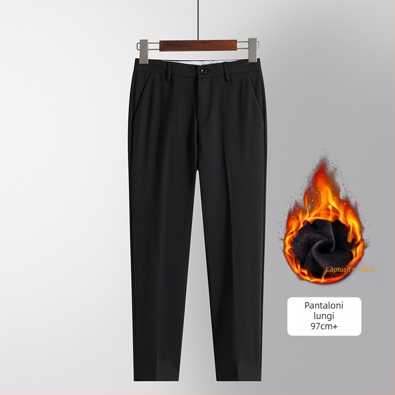 Pantaloni pentru bărbați, stil coreean, croială dreaptă, pentru primăvară-toamnă, casual, lungime 9/10, pentru tineri