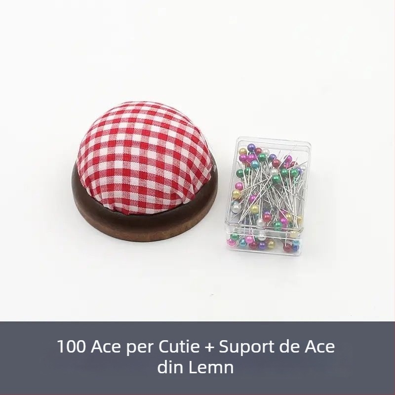 Acele de cusut cu capete mari, perle colorate pentru poziționare și modelare a hainelor