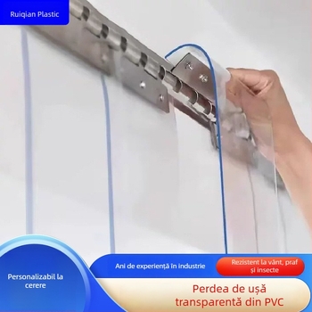 Draperie transparentă pentru ușă din PVC, protecție împotriva vântului pe tot timpul anului și separator pentru aer condiționat — perdea moale pentru uși de casă și comerciale