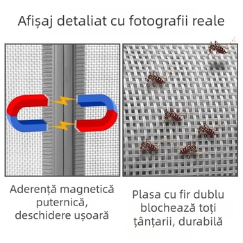 Perdea de ușă anti-țânțari cu bandă magnetică, model nou 2026, pentru uz casnic de înaltă calitate și uz comercial, separator de spațiu