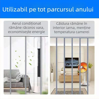 Curtină magnetică pentru ușă, PVC transparent, rezistentă la vânt și frig, separator pentru aer condiționat – utilizare comercială
