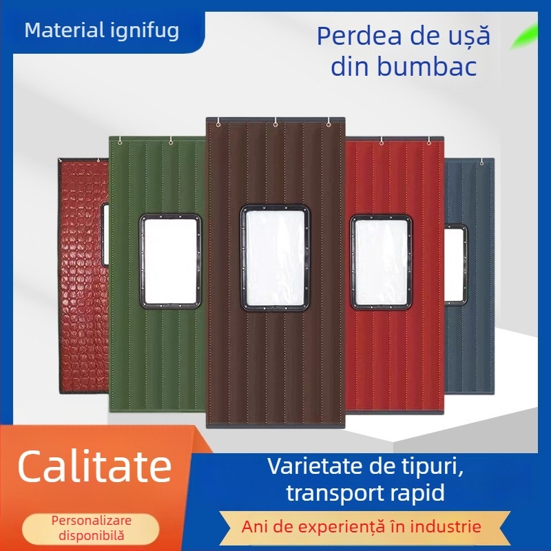 Cortină de ușă din bumbac, izolare fonică și termică pentru iarnă, groasă, rezistentă la vânt, pentru casă, bucătărie și spațiu de depozitare frigorific