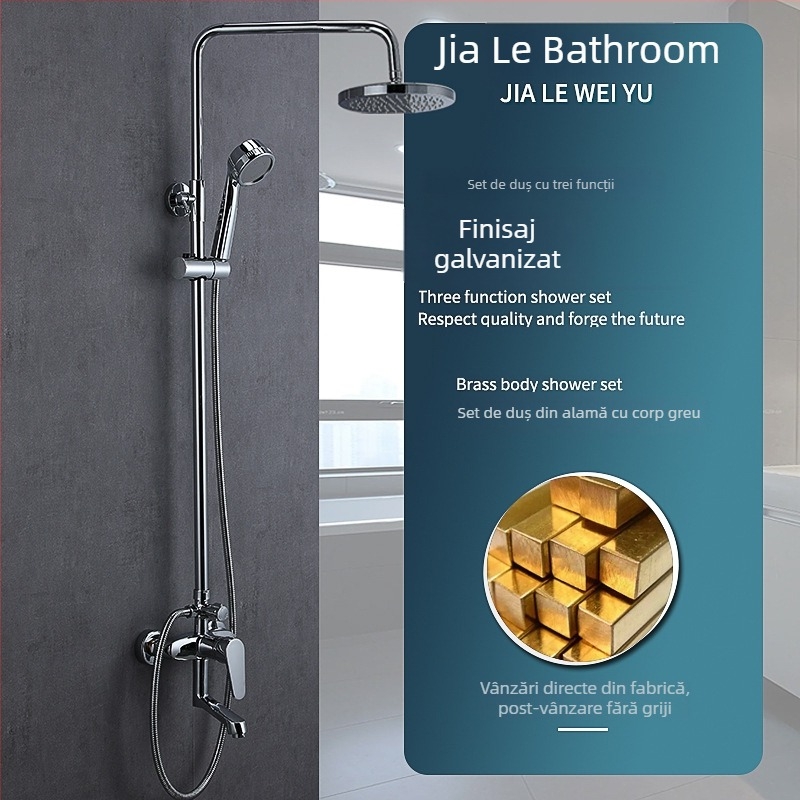 Panou de duș montat pe perete din oțel inox 304 cu afișaj digital și lampă LED