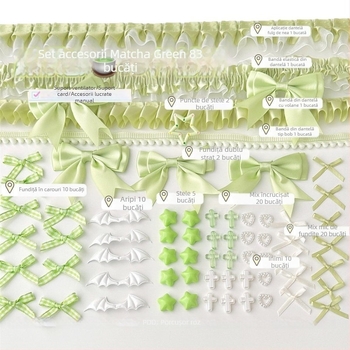 Set de accesorii din dantelă pentru DIY: decorațiuni pentru urechi, haine de păpui și suport pentru carduri – făcut manual