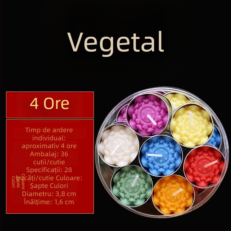 Perle de lumânare cu ghee vegetal, lotus, 28 buc., colorate, durată de ardere 4 ore