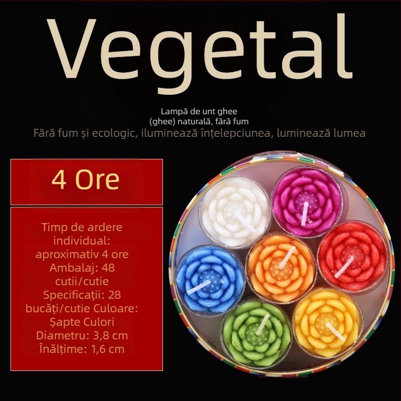 Perle de lumânare cu ghee vegetal, lotus, 28 buc., colorate, durată de ardere 4 ore