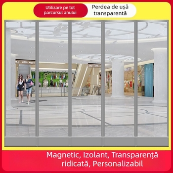 Curtaină magnetică pentru ușă, perdea transparentă anti-vânt pentru aer condiționat, perdea de ușă din PVC moale, uz casnic și comercial, despărțitoare de vară cu izolație termică