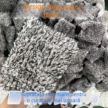 Mănuși pentru spălat mașini, cu față dublă din microfibră îngroșată, fibre ultra-fine, velur coral pentru îndepărtarea prafului