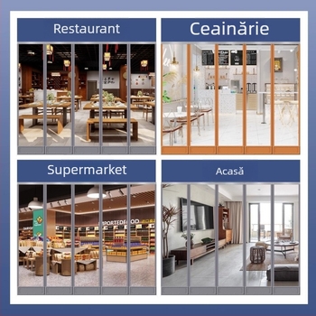 Cortină transparentă magnetică pentru ușă din PVC