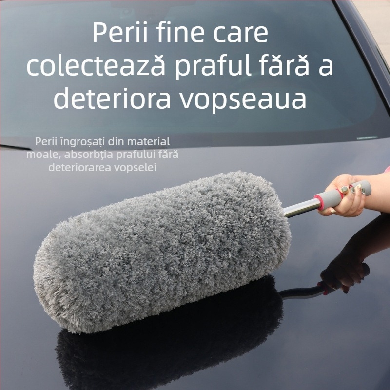 Perie auto cu pluș fin, perie retractabilă pentru praf, peri moi pentru curățarea prafului și zăpezii