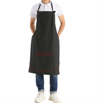 Șorț lung din PVC, impermeabil și rezistent la ulei, pentru bucătărie și catering, design prelungit
