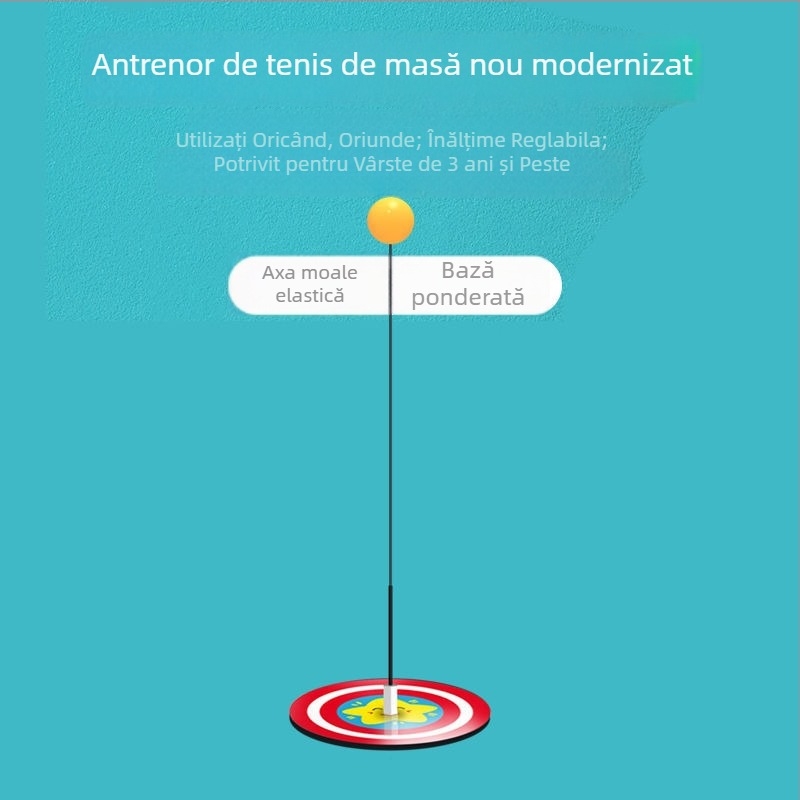 Antrenor de tenis de masă cu ax flexibil pentru copii – utilizare în interior, anti-miopie