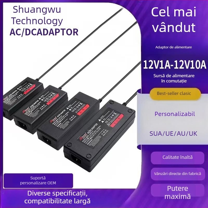 Adaptor de alimentare universal 12V 2A, montat pe perete, pentru benzi LED și echipamente de monitorizare (3C certificat)