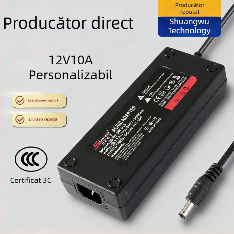 Adaptor de alimentare universal 12V 2A, montat pe perete, pentru benzi LED și echipamente de monitorizare (3C certificat)