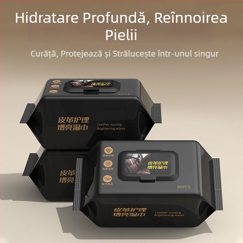 Șervețele umede pentru curățarea mașinii, îngrijire a pielii și întreținere a interiorului