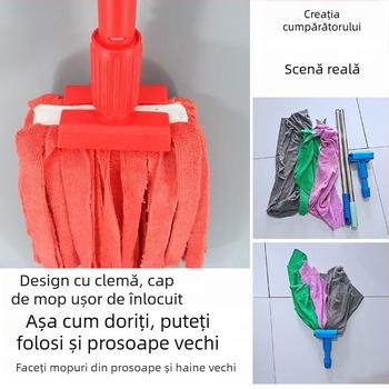 Cap de mop cu clemă tigru, cap de mop din fibre absorbante, cod de culoare