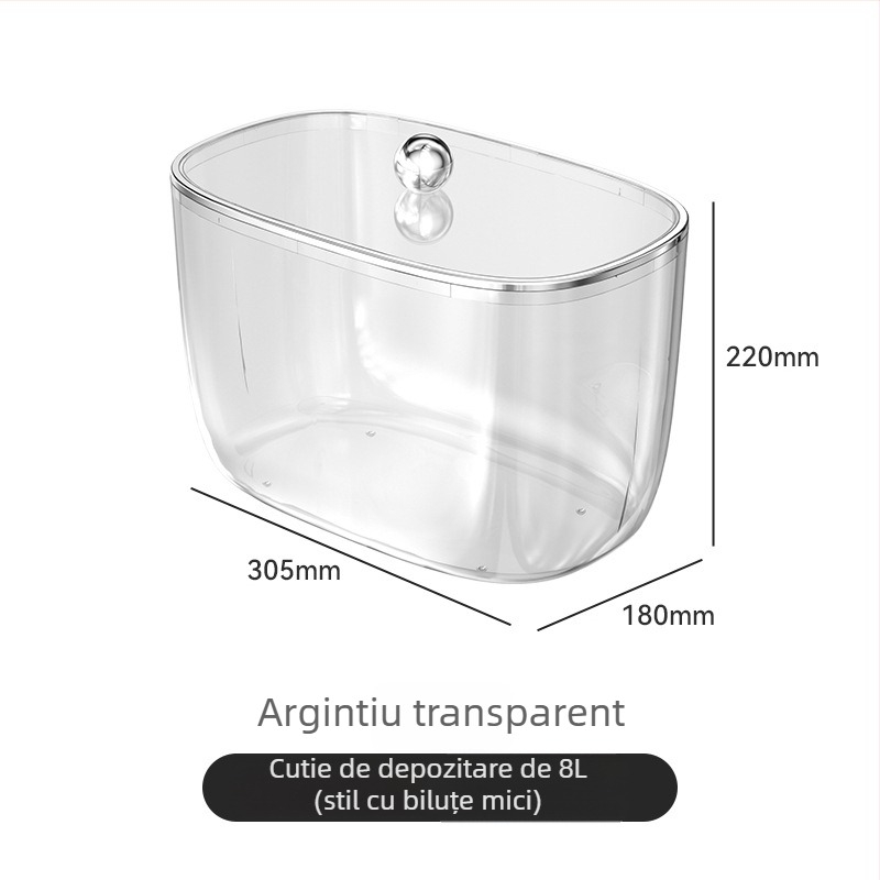 Recipient din plastic transparent pentru depozitarea jucăriilor și a blocurilor de construcție, cu capac etanș
