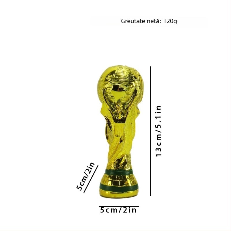 Model trofeu Cupa Mondială Hercules, ornament din rășină cu placare, pentru fani fotbal