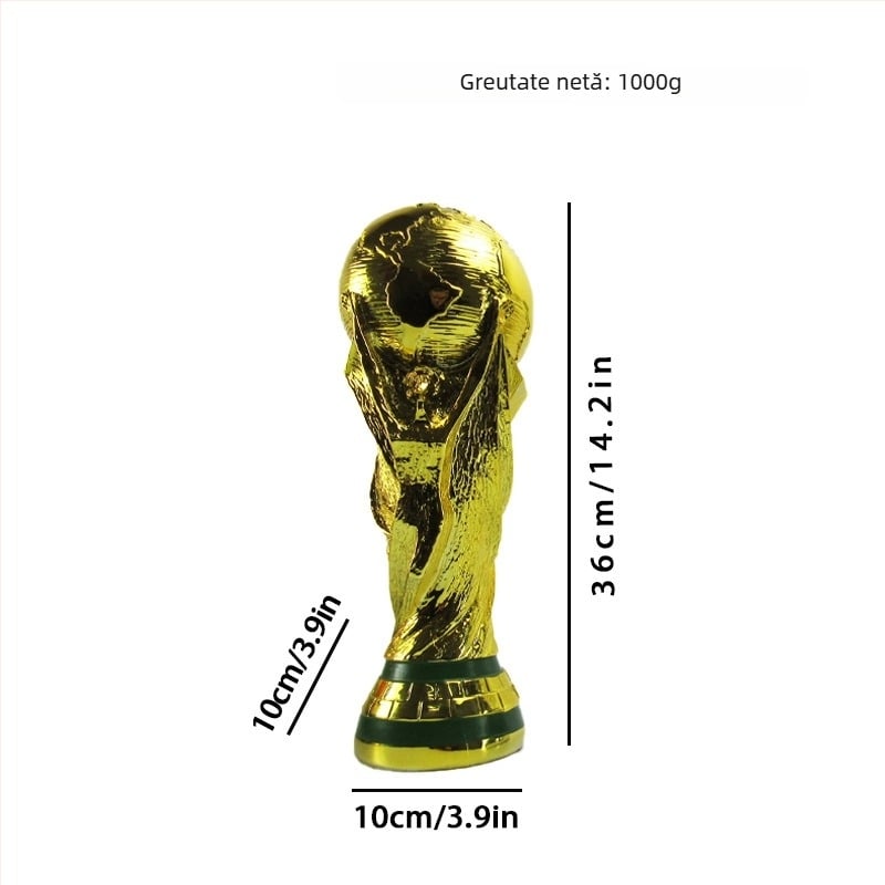Model trofeu Cupa Mondială Hercules, ornament din rășină cu placare, pentru fani fotbal