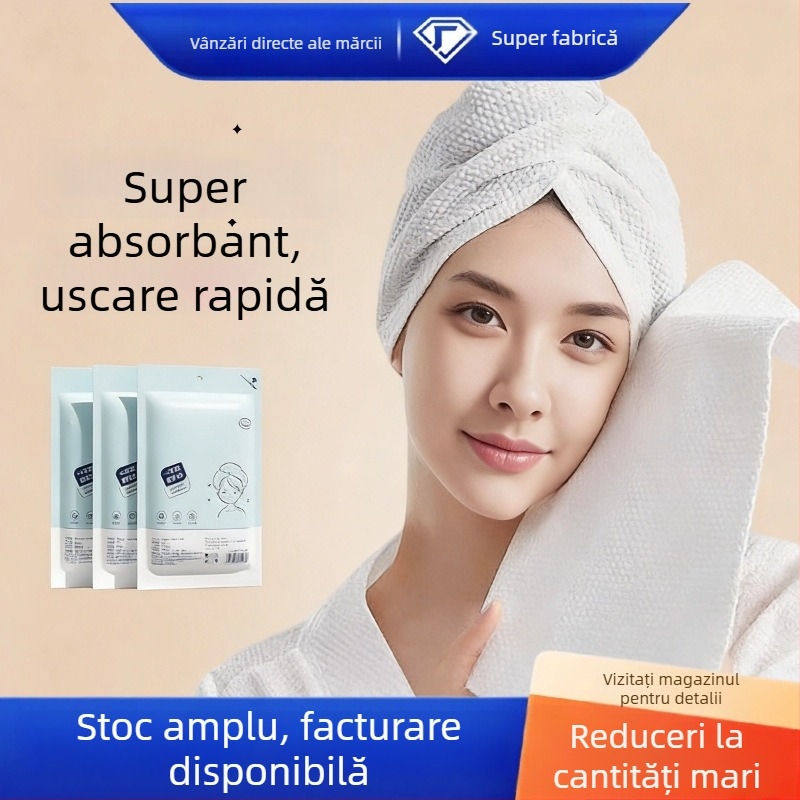 Ankexin Pălărie de uscare a părului cu nasturi, îngroșată, de unică folosință, foarte absorbantă și uscare rapidă, care nu lasă fibre