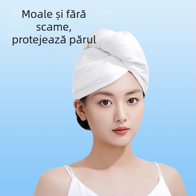 Ankexin Pălărie de uscare a părului cu nasturi, îngroșată, de unică folosință, foarte absorbantă și uscare rapidă, care nu lasă fibre