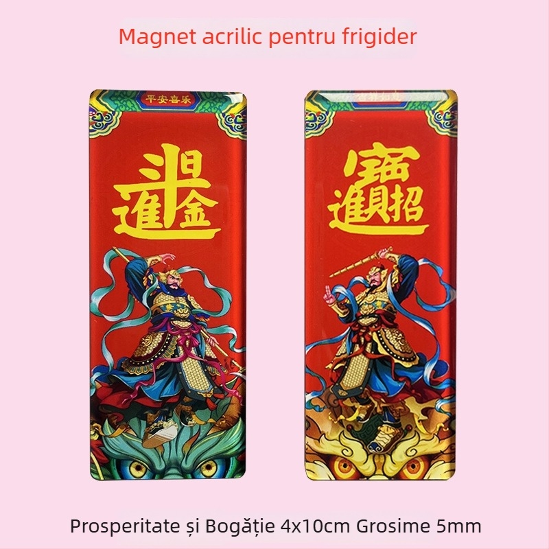Magneti acrilici personalizați pentru frigider – oraș, turism cultural, cupluri în stil chinezesc pentru Festivalul Primăverii, zei ai ușilor