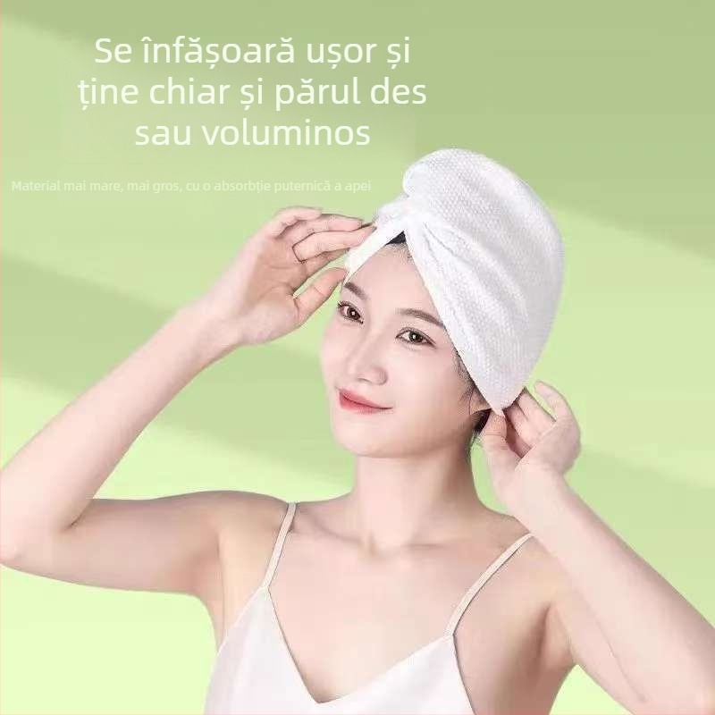 Căciulă de uscare a părului de unică folosință, foarte absorbantă și uscare rapidă, portabilă, ambalată individual — esențială pentru călătoriile de afaceri