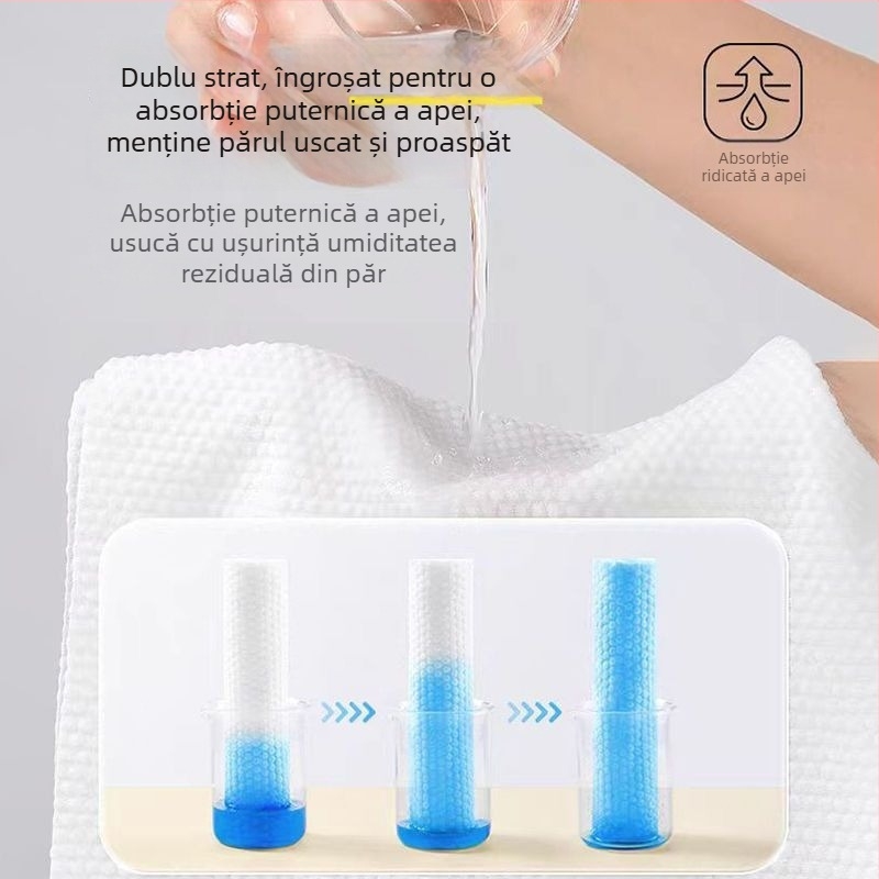 Căciulă de uscare a părului de unică folosință, foarte absorbantă și uscare rapidă, portabilă, ambalată individual — esențială pentru călătoriile de afaceri