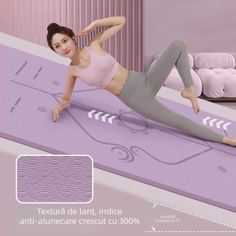 Covor de yoga cu densitate înaltă, covor de fitness pentru bărbați, grosime 6–8 mm, dimensiuni 183 × 80 cm, antiderapant pentru acasă