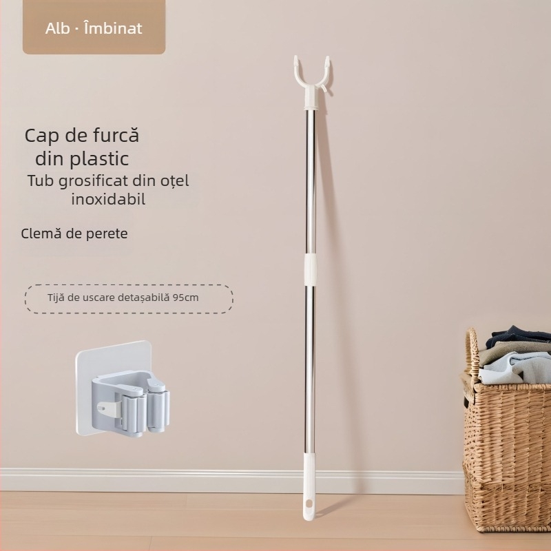 Bară extensibilă de uscat haine din oțel inoxidabil pentru cămin
