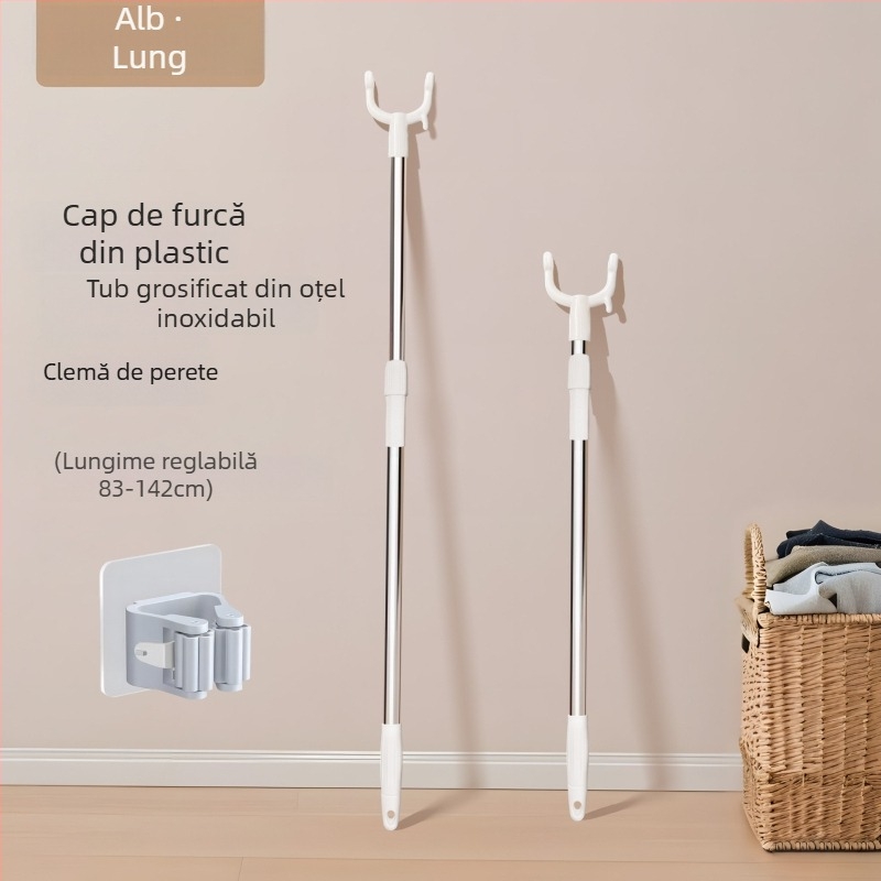 Bară extensibilă de uscat haine din oțel inoxidabil pentru cămin