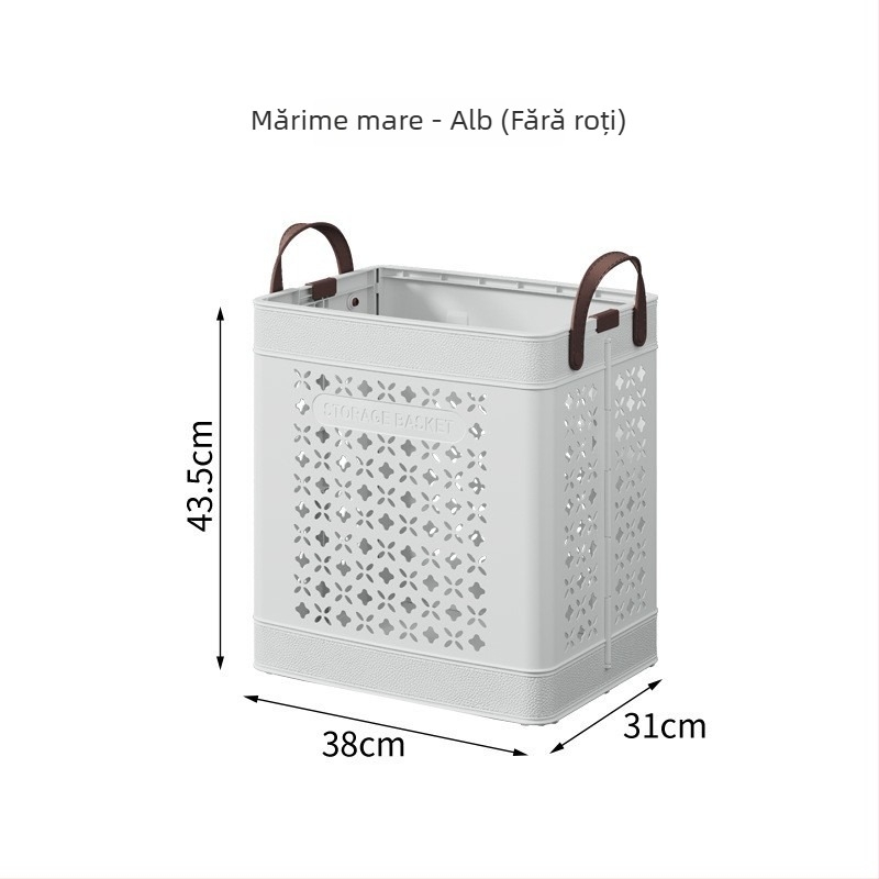 Coș pliabil pentru rufe cu roți, capacitate mare, pentru baie, organizator modern pentru haine