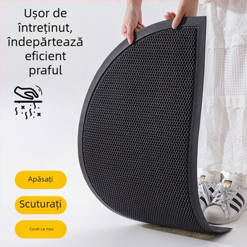Qiqijia Covoraș de intrare din amestec de materiale, lavabil, anti-alunecare, interior, pătrat, culoare solidă, stil modern minimalist