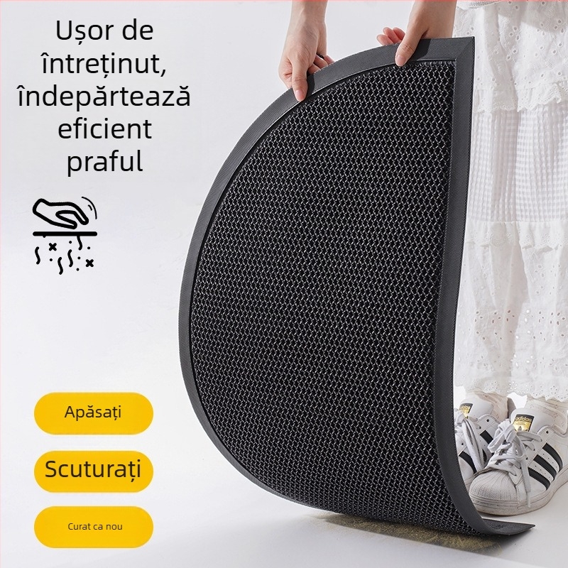 Qiqijia Covoraș de intrare din amestec de materiale, lavabil, anti-alunecare, interior, pătrat, culoare solidă, stil modern minimalist
