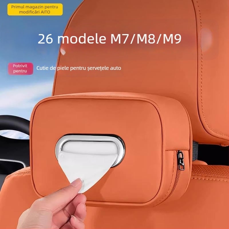 Suport pentru șervețele auto, pentru agățat de parasolar, cutie de hârtie, compatibil cu 26 modele M7 Wenjie M9/M8