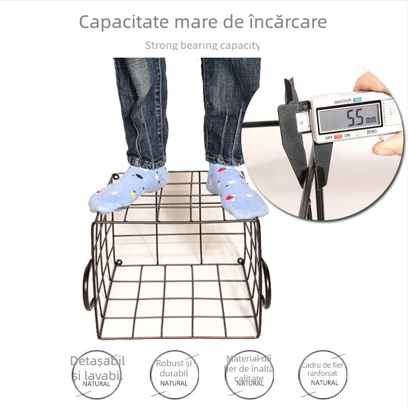 Coș de rufe din fier, minimalist, pentru haine murdare
