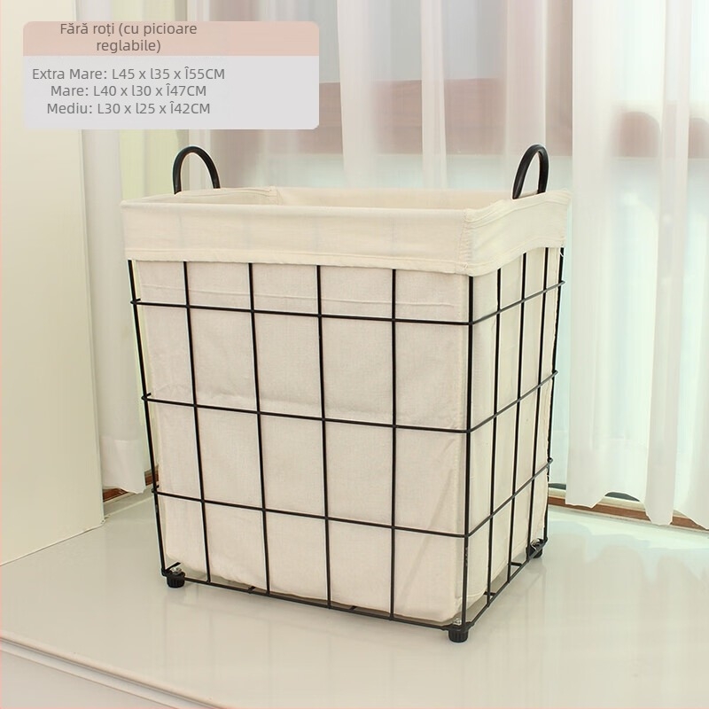 Coș de rufe din fier, minimalist, pentru haine murdare