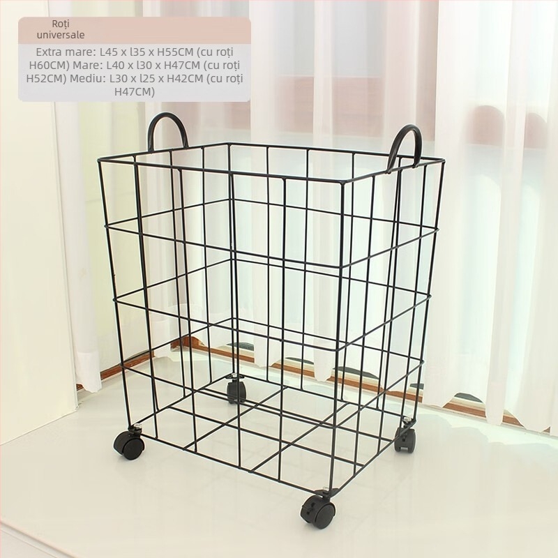 Coș de rufe din fier, minimalist, pentru haine murdare