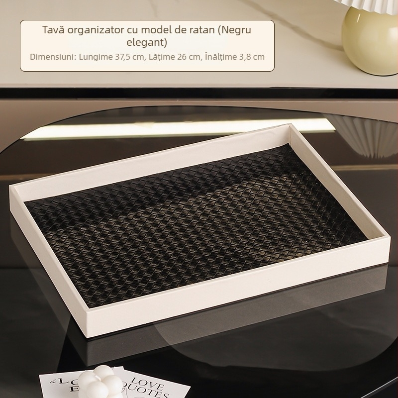Cutie de șervețele din piele, cu spațiu pentru telecomandă, masă de cafea modernă