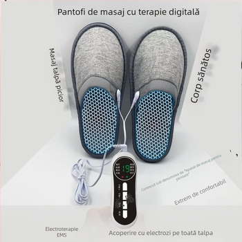Papuci de masaj cu electroterapie EMS microcurent pentru masajul picioarelor, utilizare în interior, anti-alunecare