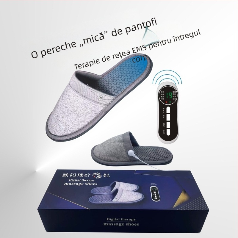 Papuci de masaj cu electroterapie EMS microcurent pentru masajul picioarelor, utilizare în interior, anti-alunecare