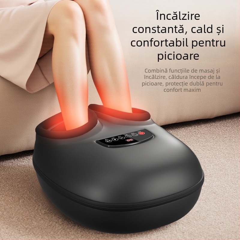 Masaj portabil pentru picioare cu vibrații, masaj cu role, airbag și încălzire