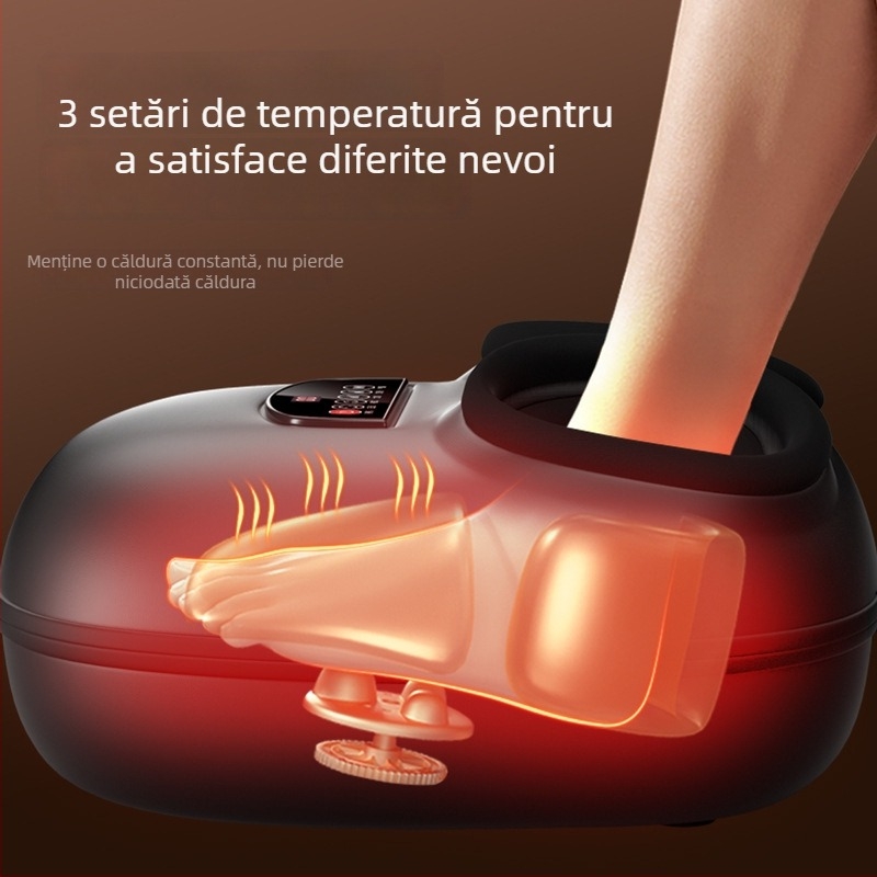 Masaj portabil pentru picioare cu vibrații, masaj cu role, airbag și încălzire