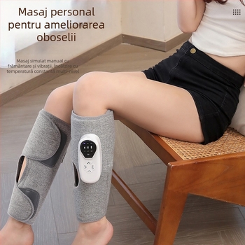 Masaj pentru gambe și picioare, temperatură reglabilă, baterie reîncărcabilă, compresie caldă și masaj cu aer