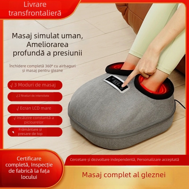 Masaj pentru picioare multifuncțional, cu acoperire completă și frământare cu aer