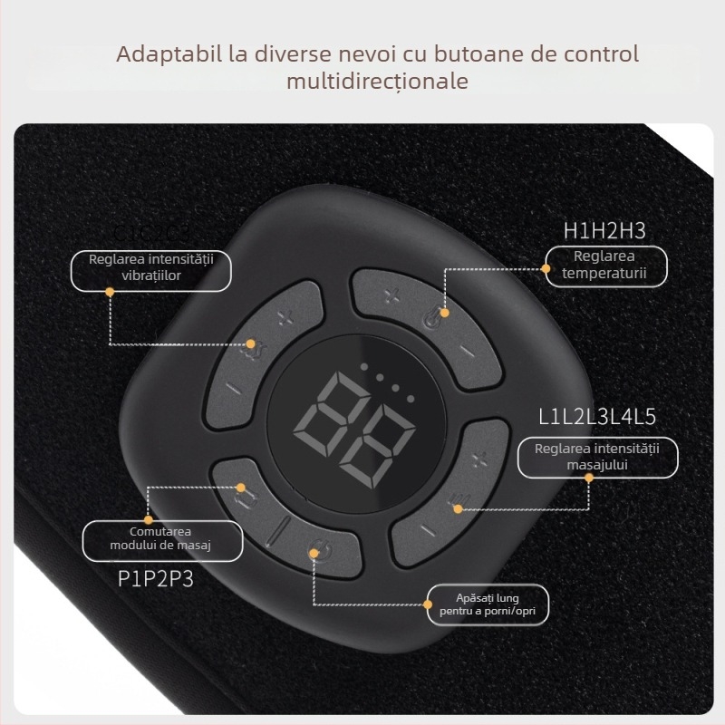 Masaj fără fir pentru talpă cu încălzire și vibrații, masaj multifuncțional pentru gleznă și talpă, cu camere de aer și compresie caldă