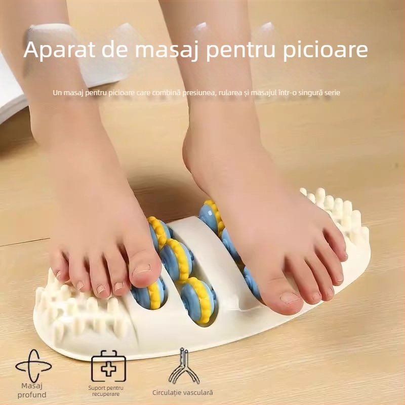 Masajer pentru talpă cu role pentru uz casnic, masaj prin presiune la puncte, dispozitiv de terapie cu bile rotative, curățarea meridianelor